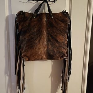 Jill Homestead hair on hide back pack